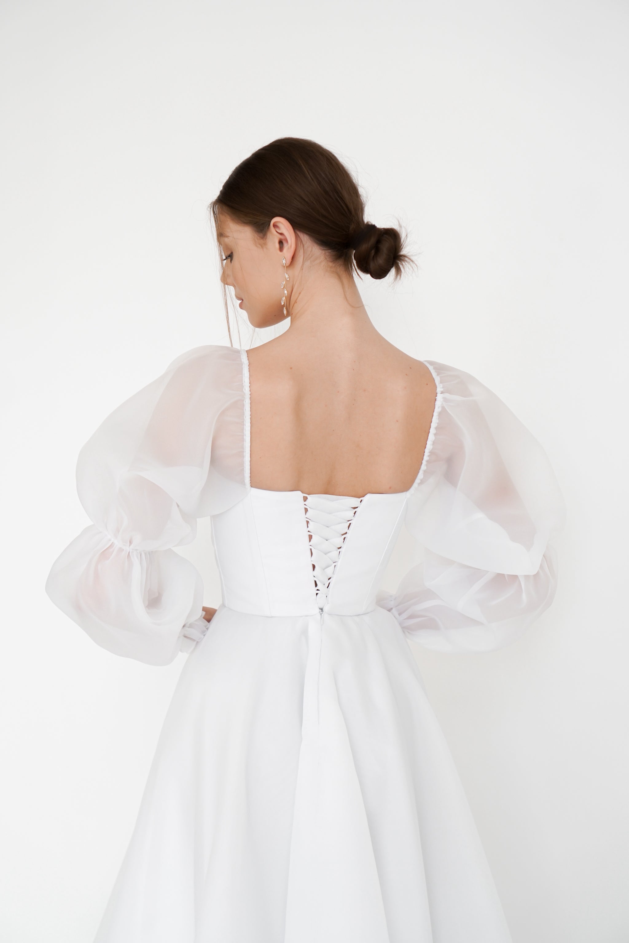 long sleeve midi wedding dress Midi Wedding Dress with long sleeves, Bertha Dress – Have Dress