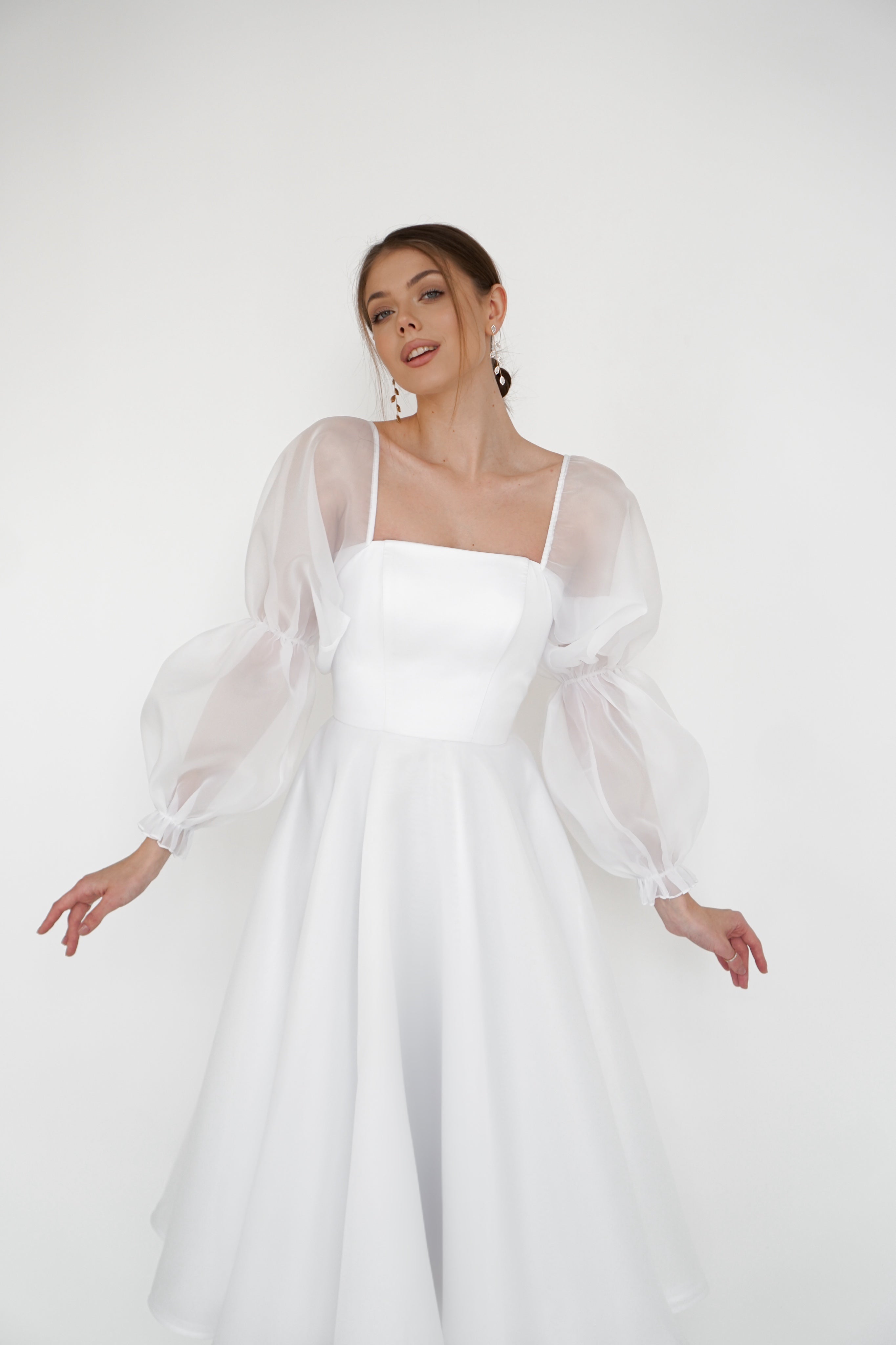 Midi Wedding Dress with long sleeves, Bertha Dress – Have Dress Midi Wedding Dress with long sleeves, Bertha Dress – Have Dress
