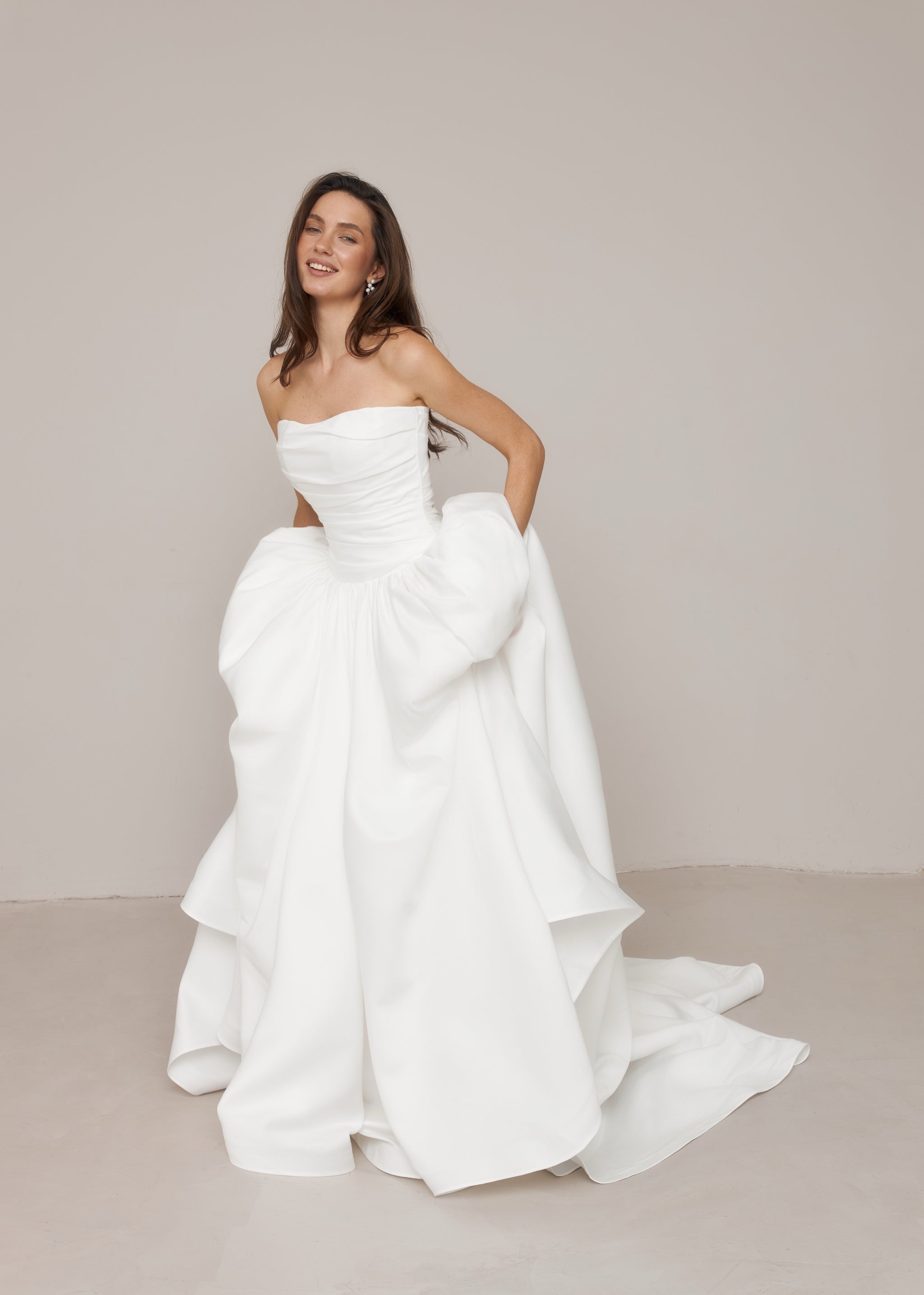 Satin Wedding Dress & Lace Bolero, Vera Dress Off-white / 18 Satin Wedding Dress & Lace Bolero, Vera Dress Off-white / 18