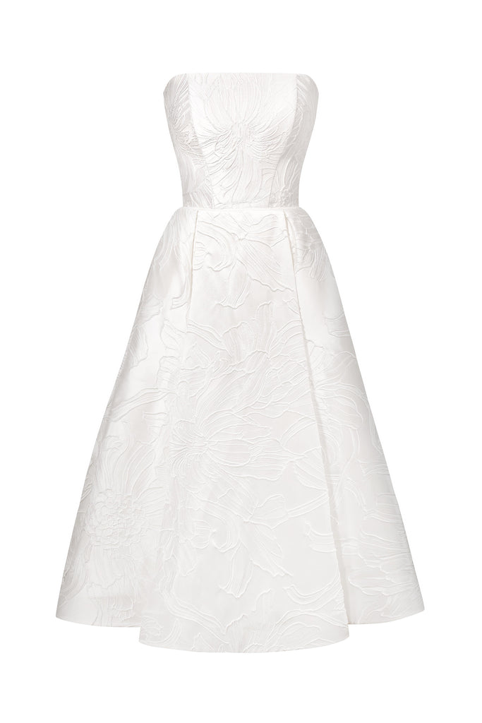Tea-length Jacquard wedding Emily Dress