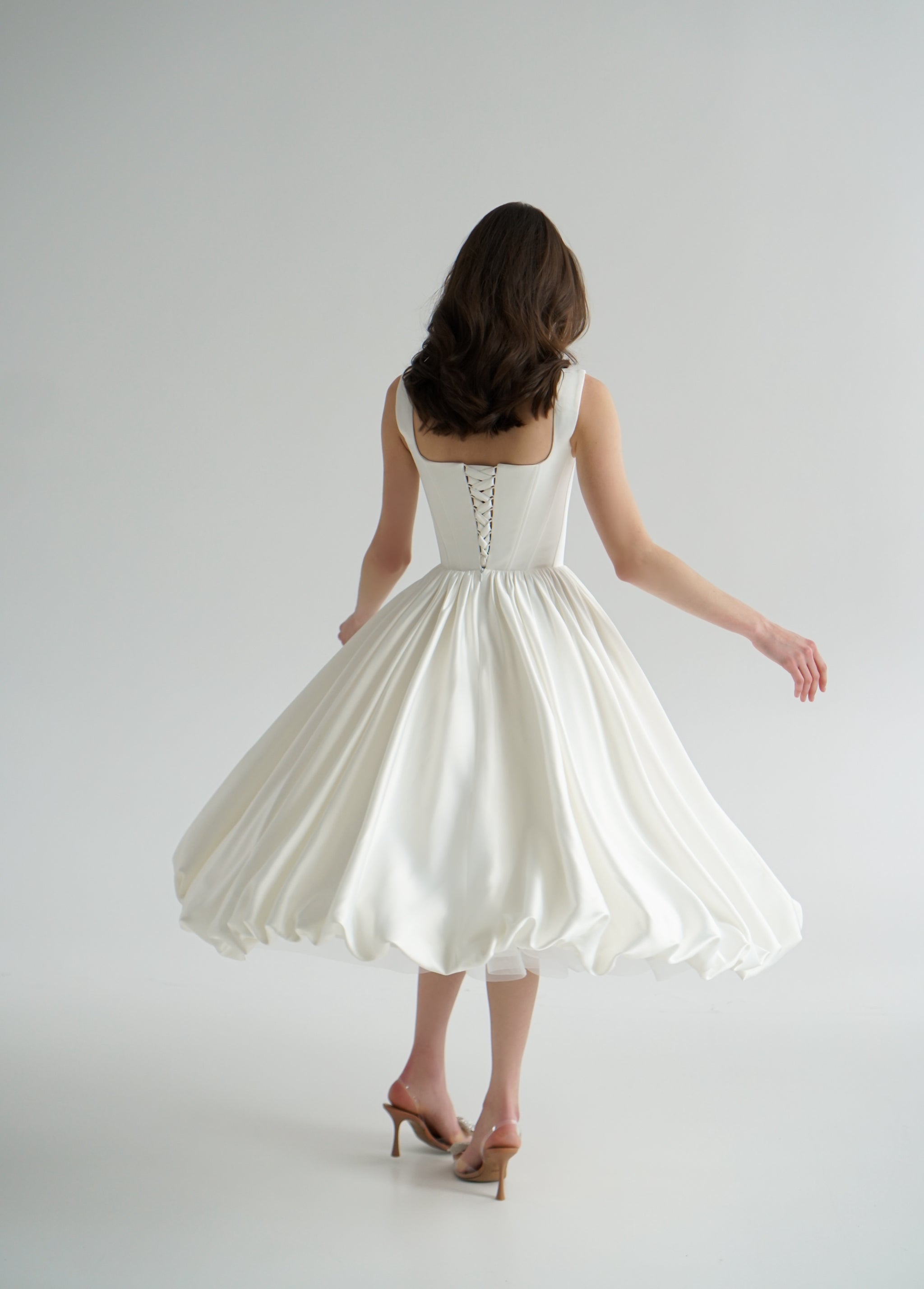 tea length white dresses Wedding Dress, Simple Wedding Dress, Oriana Dress – Have Dress line skirt Fabric Size:6X-Large (58-60) Women's White Fuzzy Long KD118101-CAPTURING