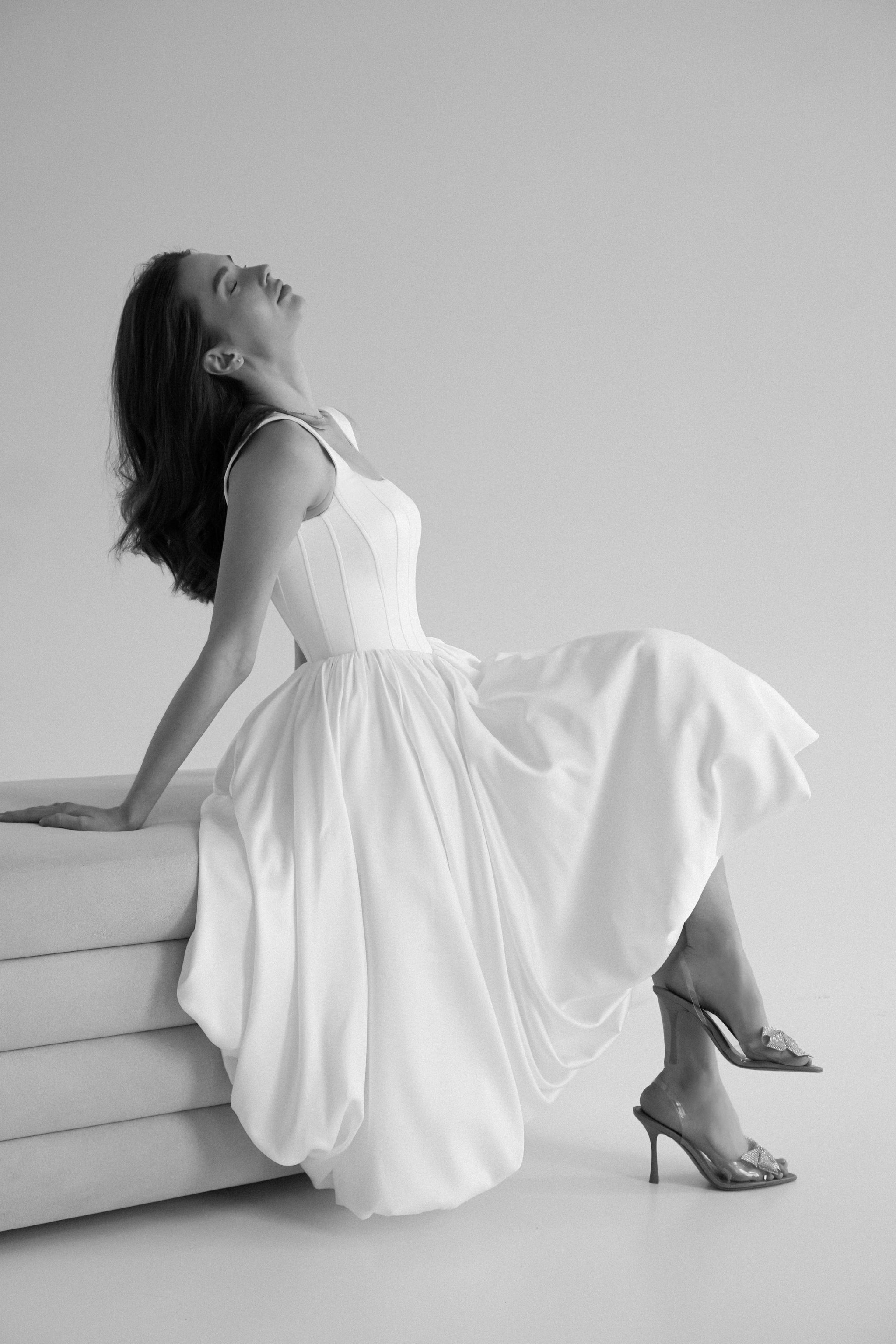 knee length dresses for ladies Tea Length Wedding Dress, Simple Wedding Dress, Oriana Dress – Have Dress main image 0
