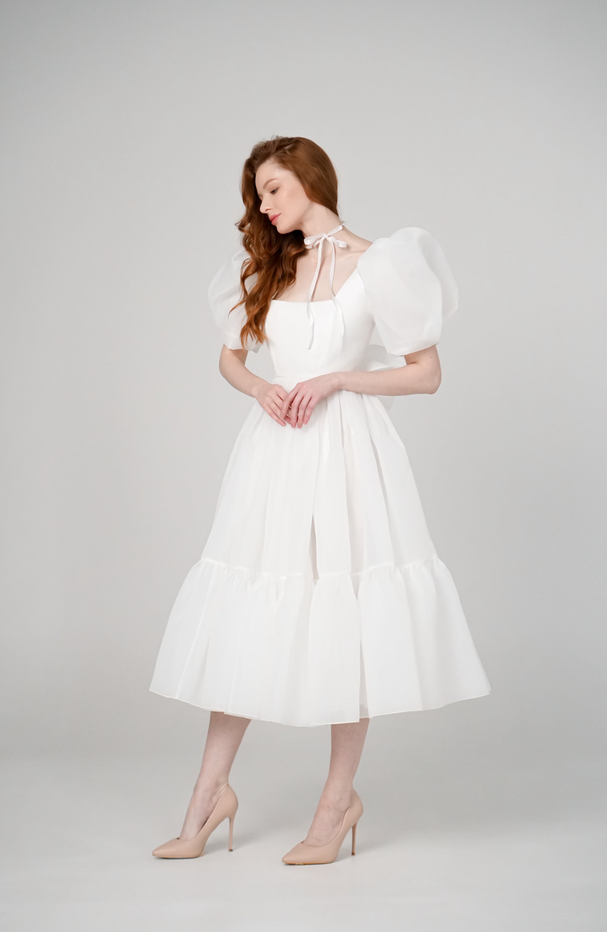 Tea Length Organza Wedding Dress, Maria Dress  Have Dress