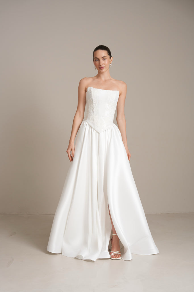 white lily mikado Wedding Long Mikado Skirt Lily