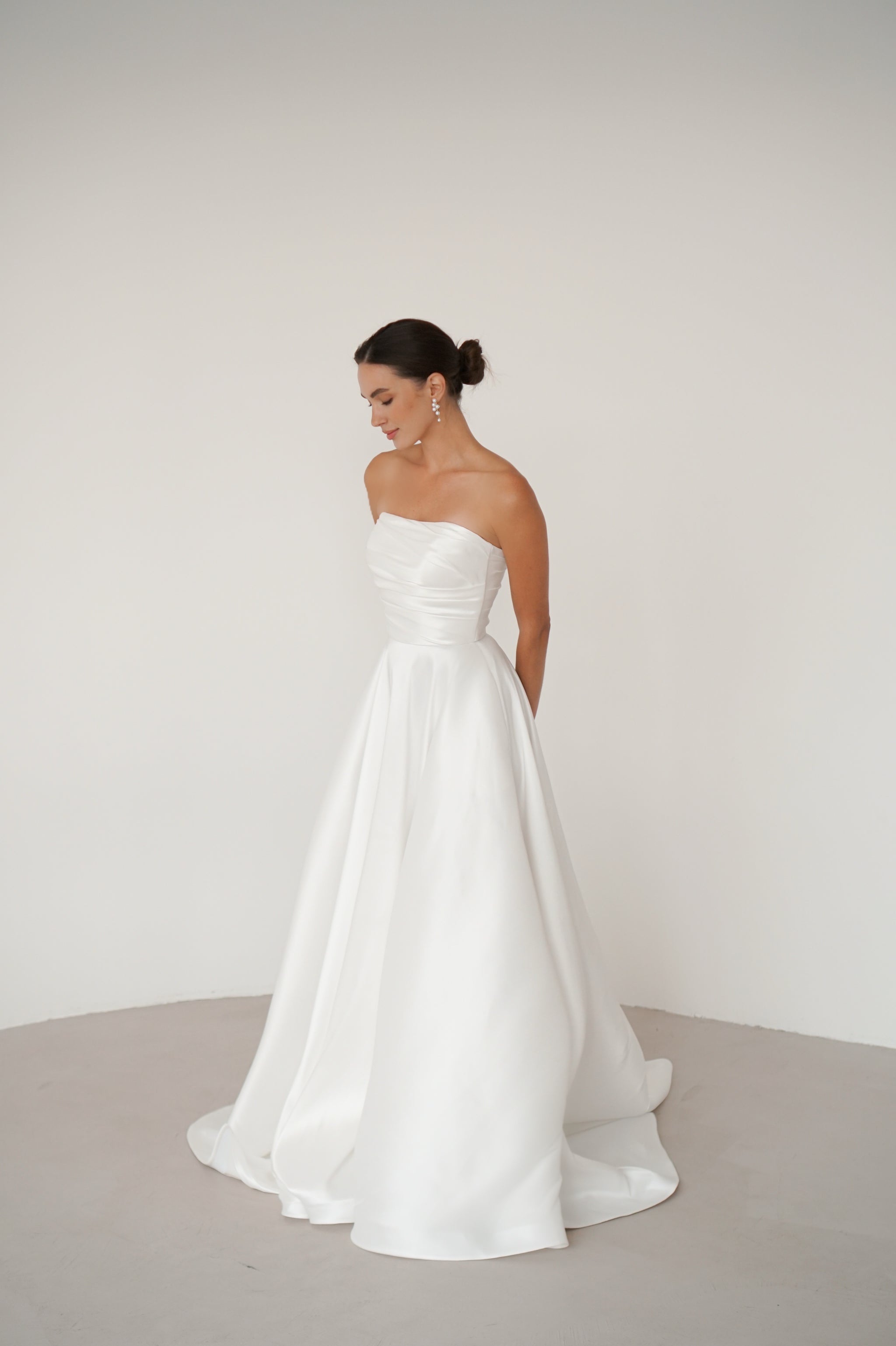 A-Line Wedding Dress, Mikado Bridal Dress, Nora Dress Off-White / 6