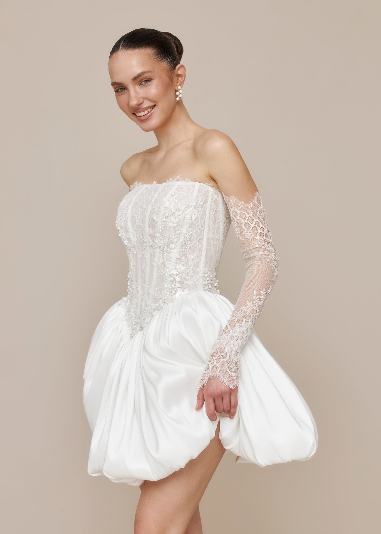 Drop waist Short Wedding Dress, Antoinette Dress Off-white / 20