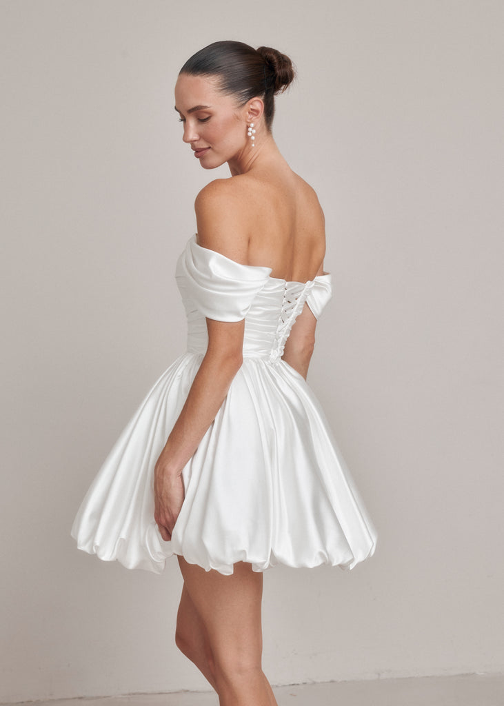 Short Satin Wedding Dress, Aletta Dress