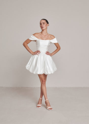 Short Wedding Dress with Straps, Balloon Wedding Dress, Aletta Dress