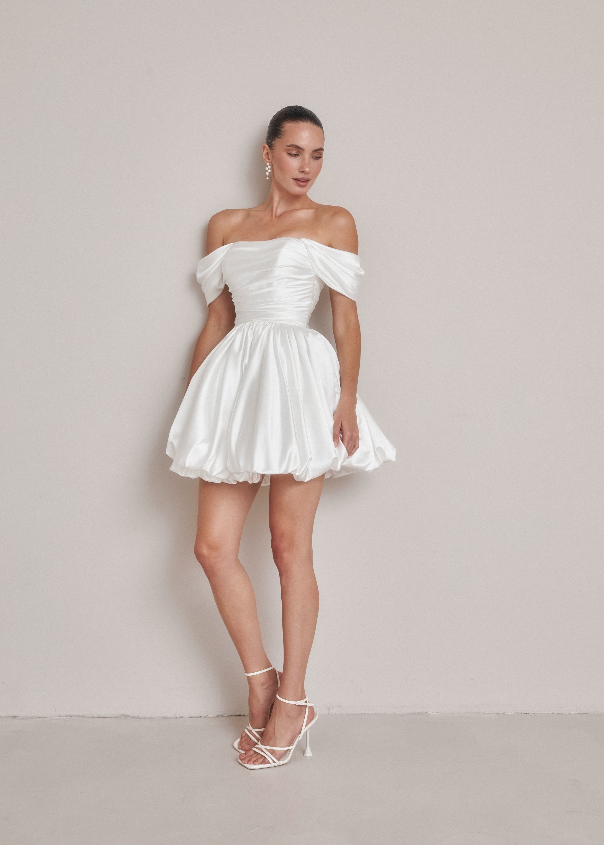 Strapless Mini Bridal Gowns Short Wedding Dress With Straps, Balloon Wedding  Dress, Aletta Dress Off-White
