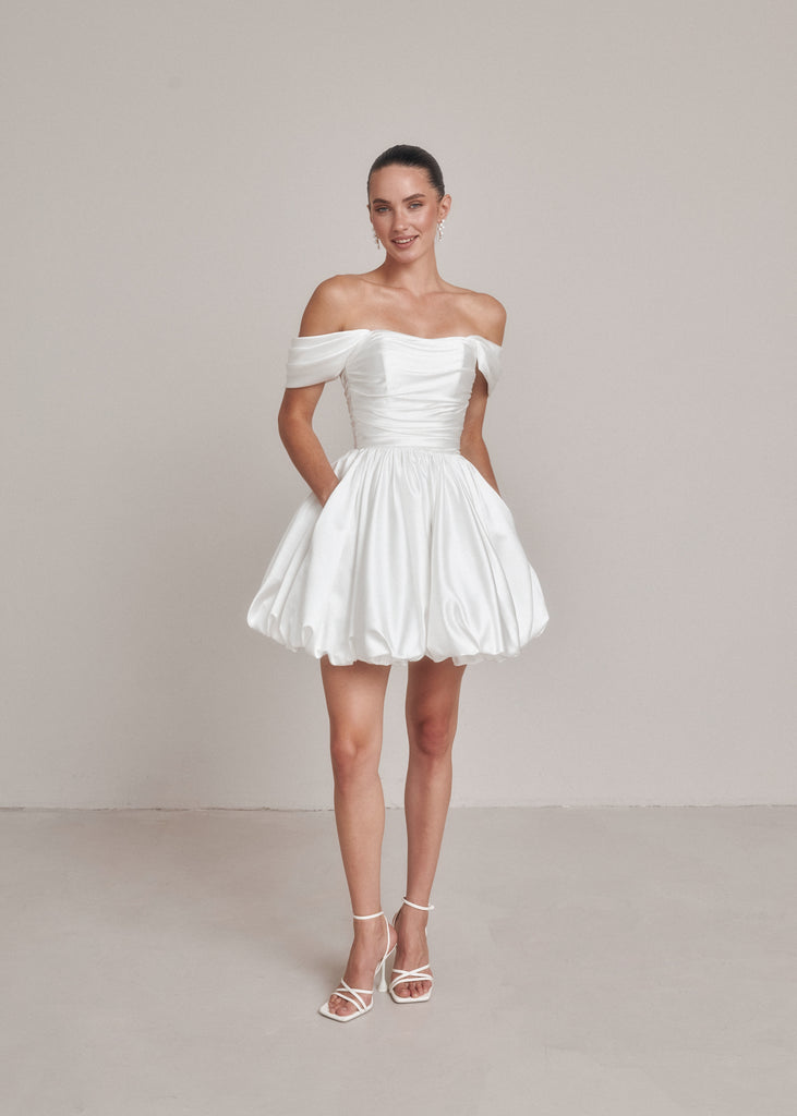 Short Wedding Dress with Straps, Balloon Wedding Dress, Aletta Dress