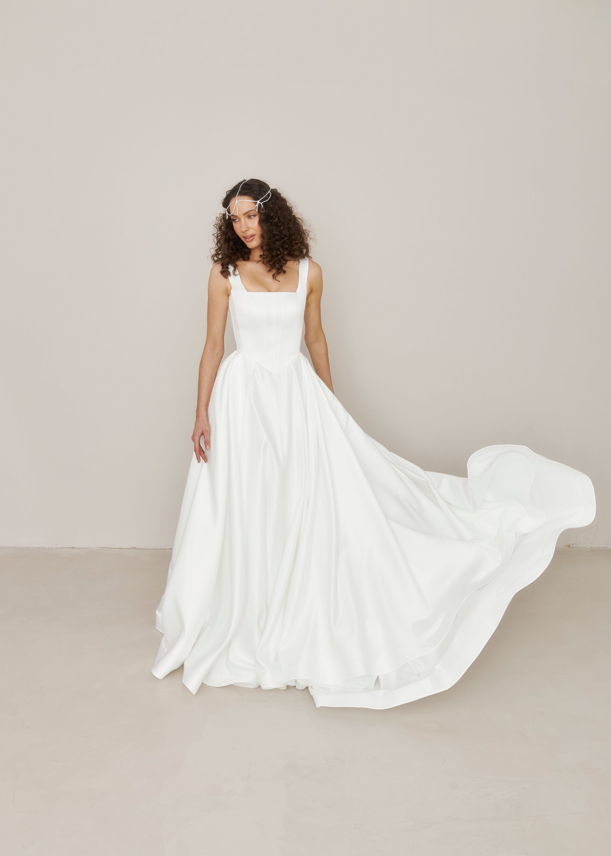 chinese dress ladies A-Line Satin Wedding Dress, Clara Dress Ivory / 18