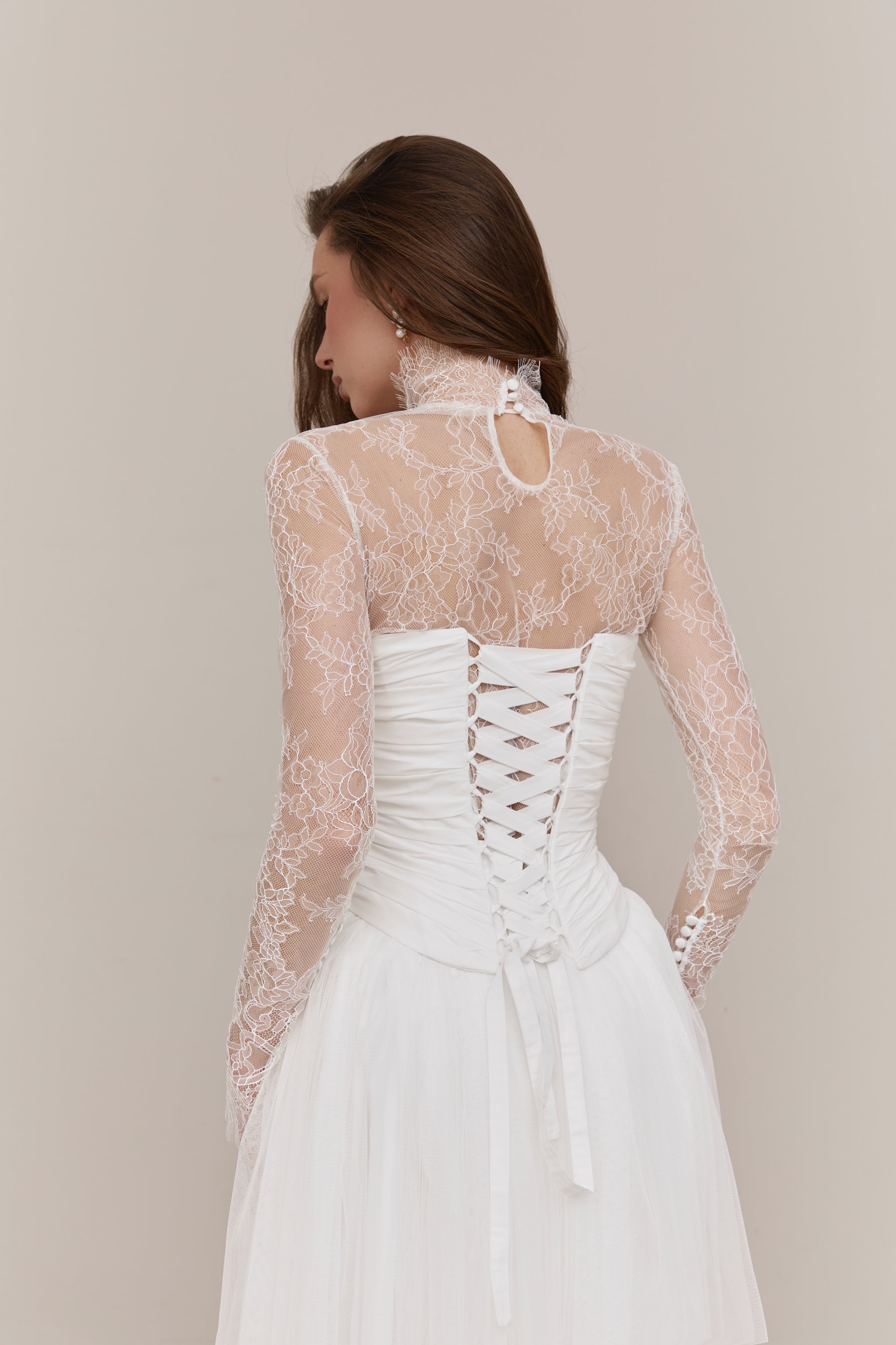 Wedding Corset, Basque Waist Bridal Corset, Colette Corset Off-White / 22
