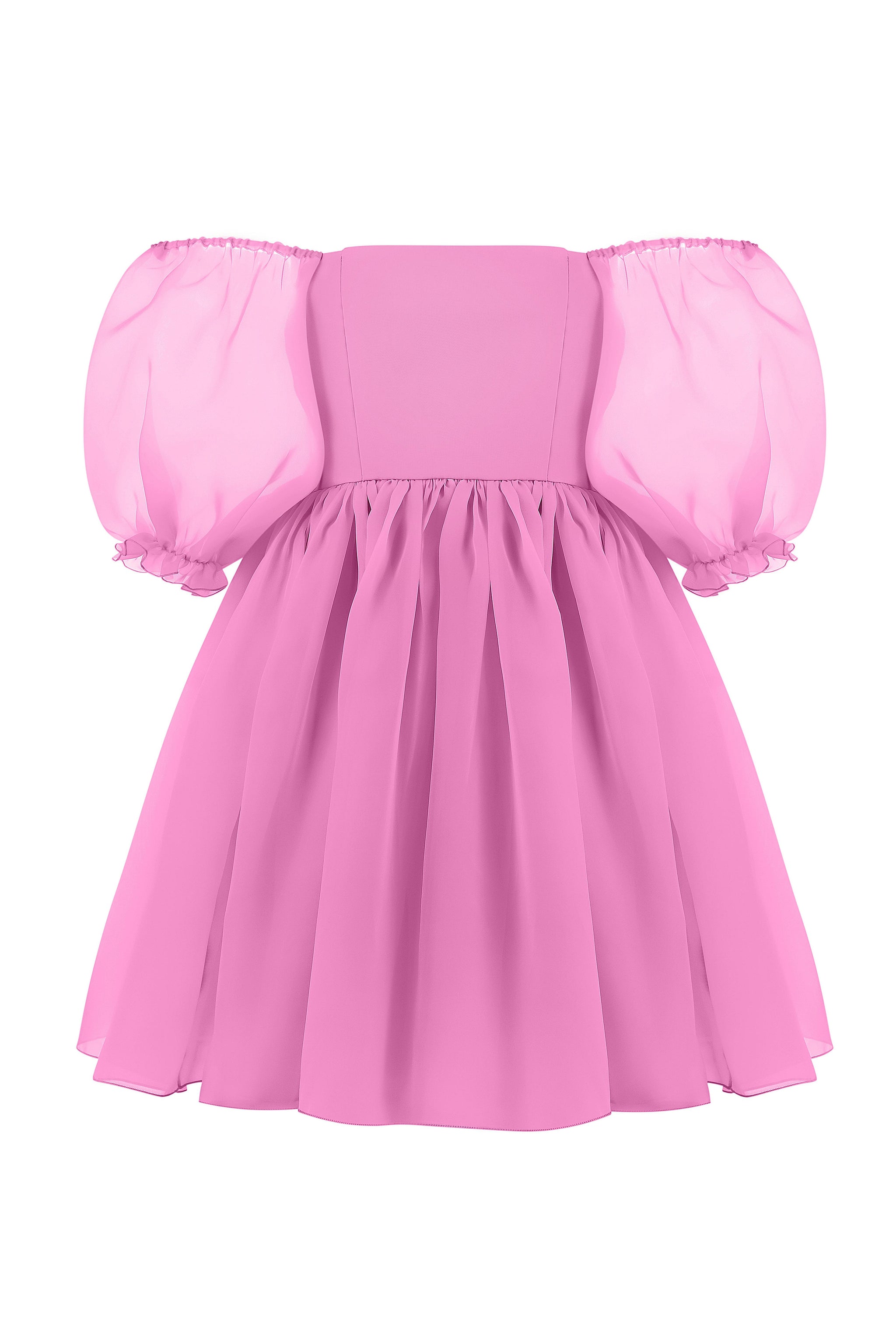 h&m off the shoulder puff sleeve dress Bertha Dress 22 / Pink