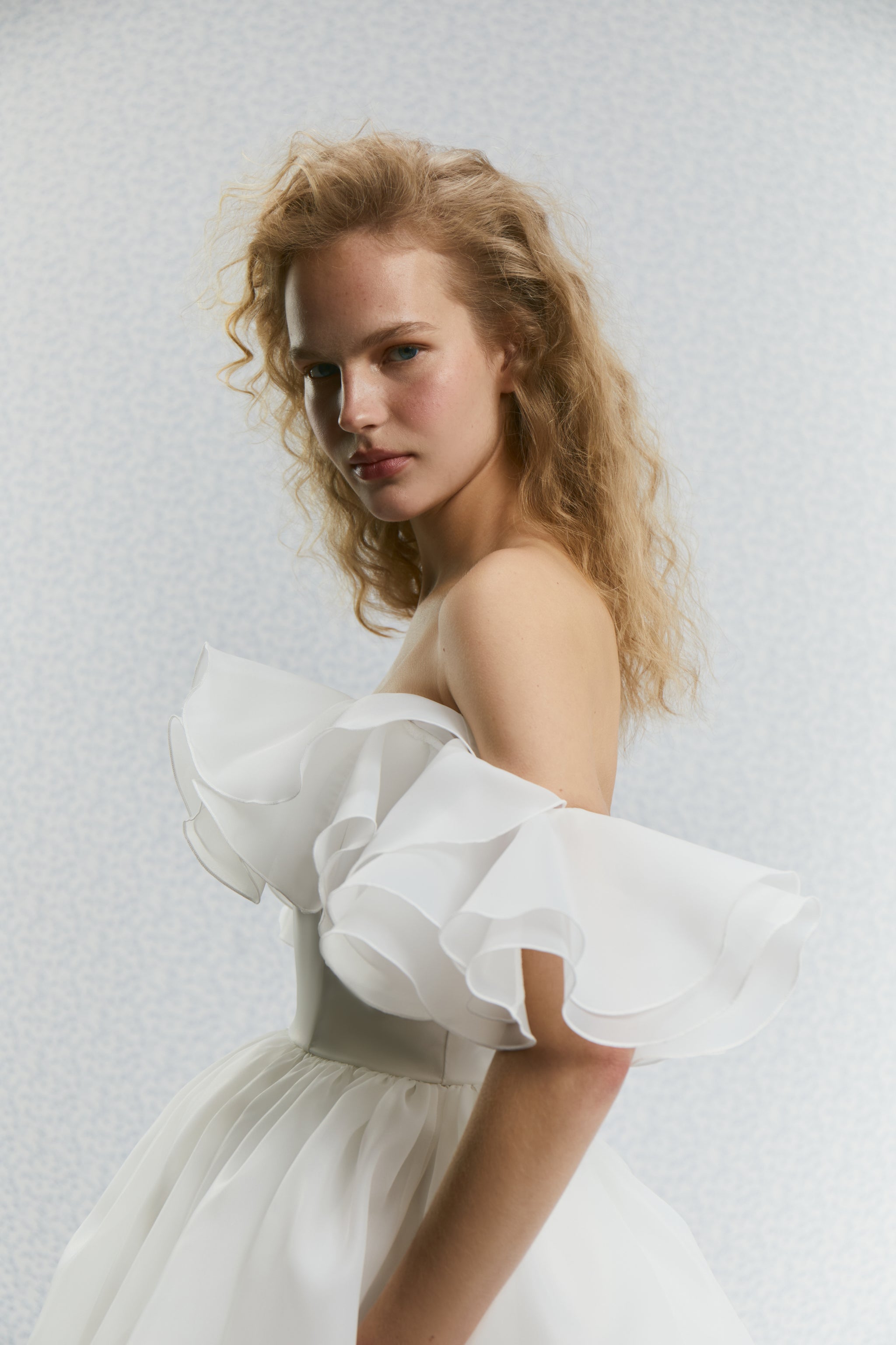 short organza wedding dress Short lace dress with detachable organza skirt