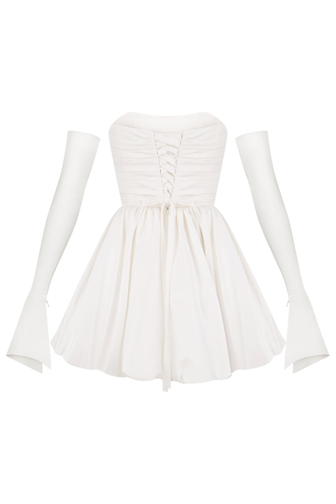 mini dresses with gloves Short Wedding Dress with Gloves, Balloon Wedding Dress, Aletta Dress