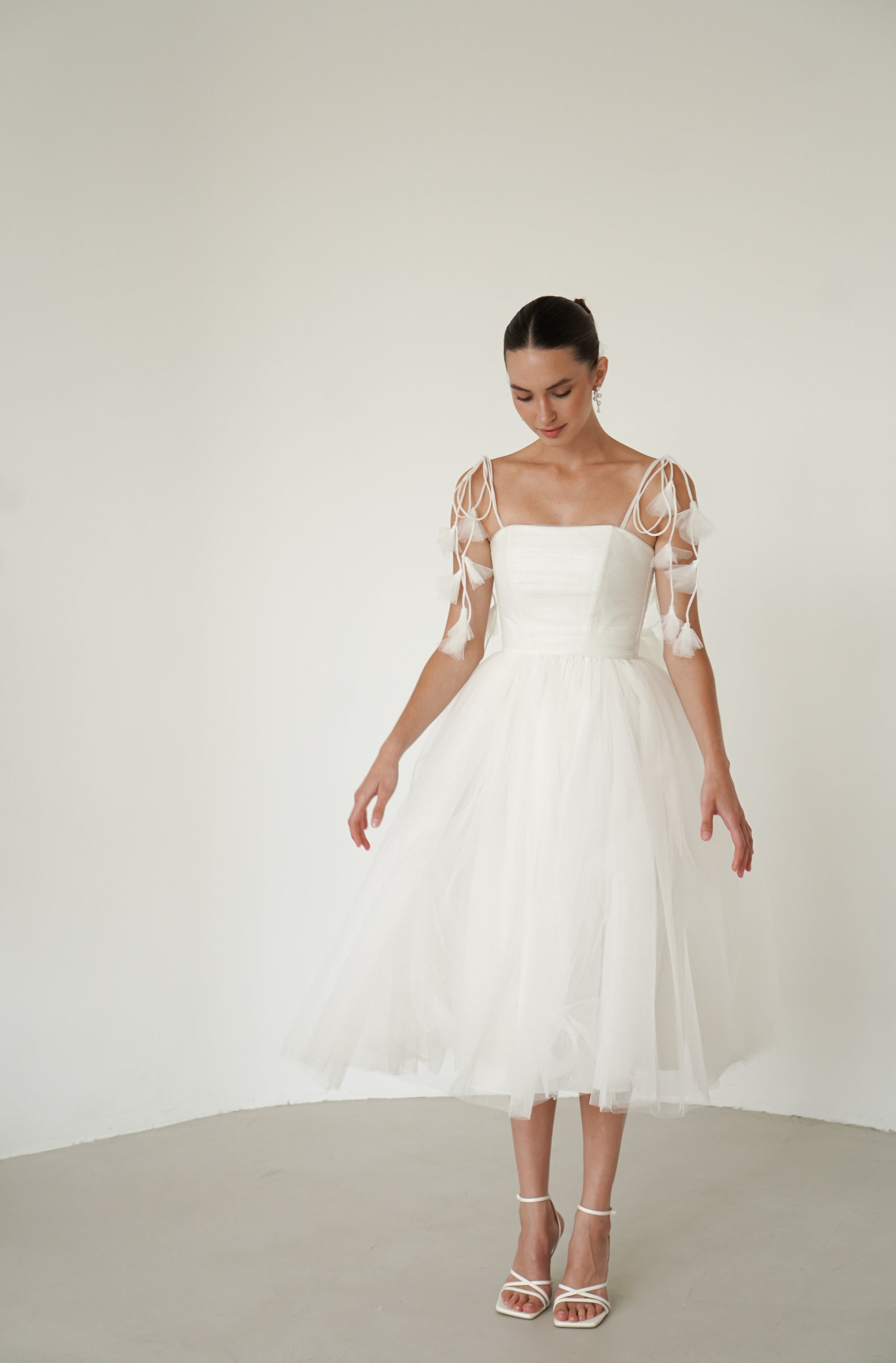 Midi Tulle Wedding Dress, Felicia Dress Off-White / 8