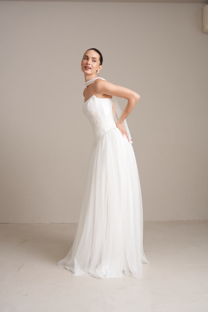 Corset & Long Tulle Skirt Wedding Dress, Sienna Set – Have Dress