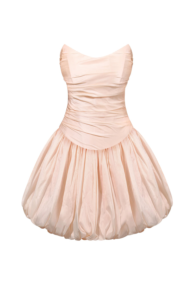 Two-Piece Bridal Dress, Blush Wedding Corset & Short Taffeta Skirt, Daphne Set