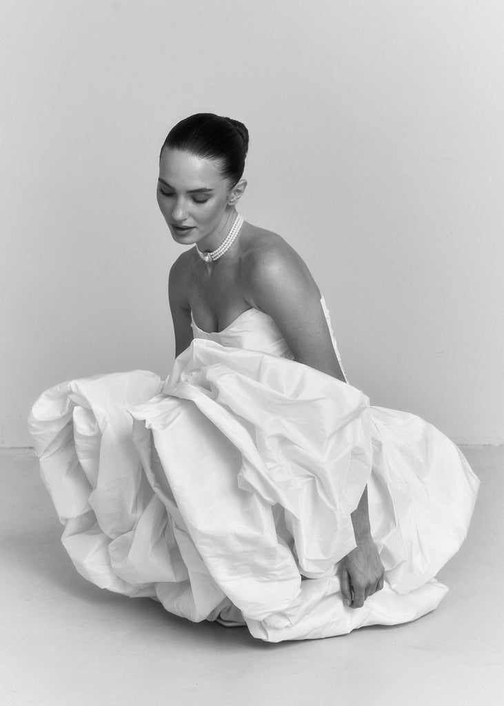 Two-Piece Bridal Dress, Wedding Corset & Short Taffeta Skirt, Daphne Set