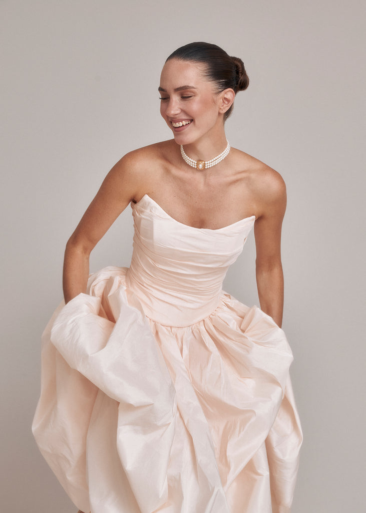 Two-Piece Bridal Dress, Wedding Corset & Short Taffeta Skirt, Daphne Set