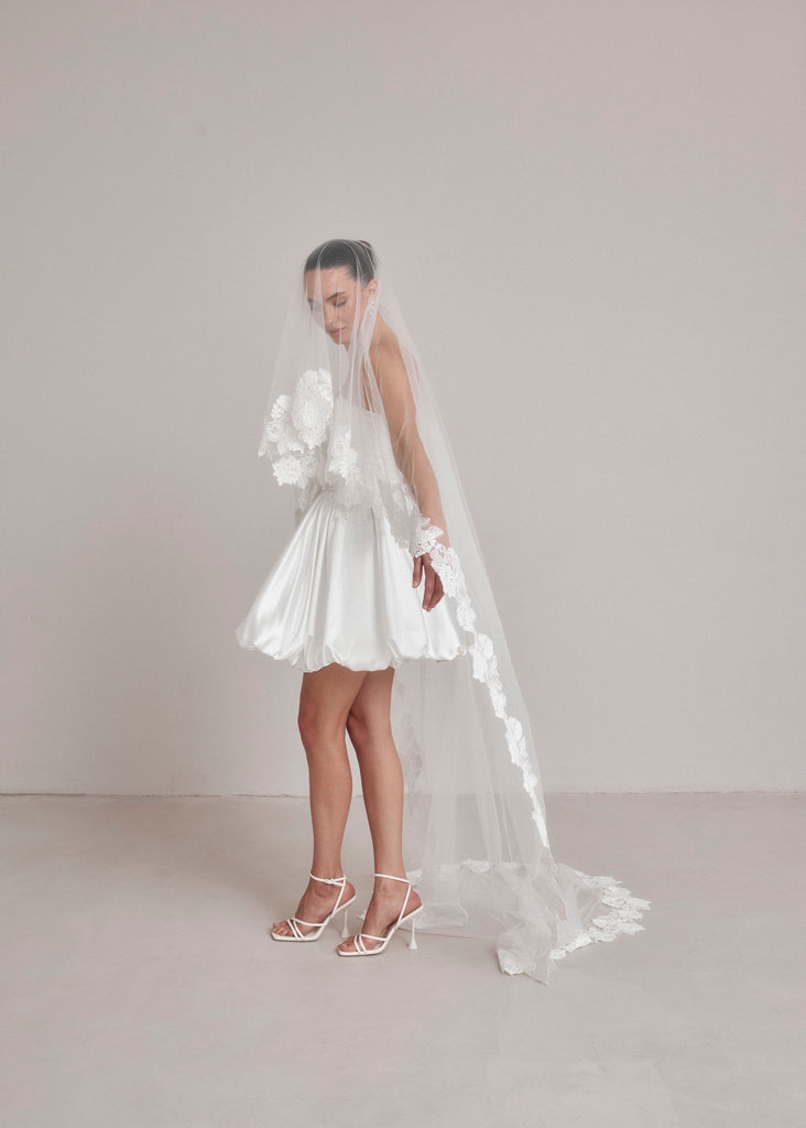 Short Satin Wedding Dress, Aletta Dress