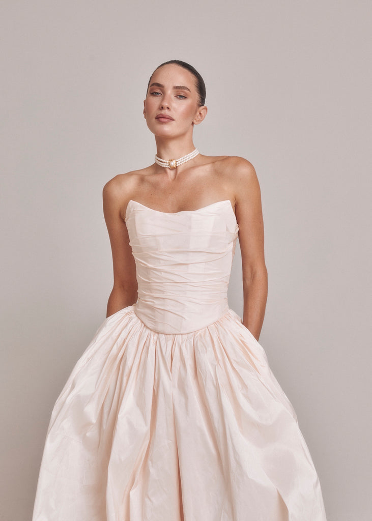 Two-Piece Bridal Dress, Wedding Corset & Short Taffeta Skirt, Daphne S