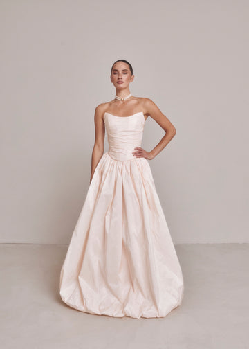 Two-Piece Bridal Dress, Wedding Corset & Short Taffeta Skirt, Daphne Set