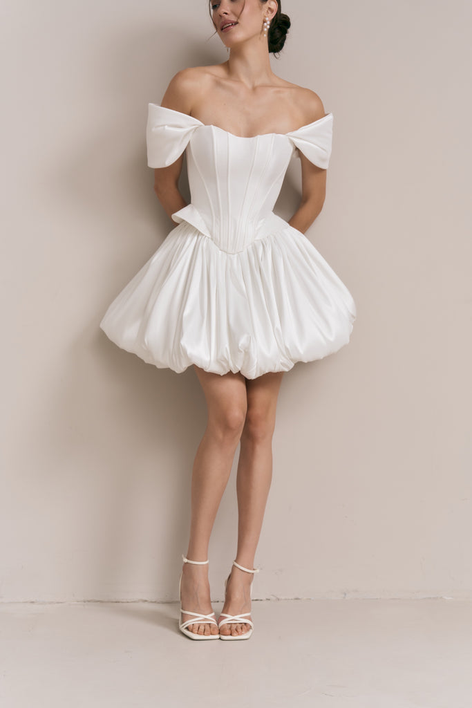 Wedding Corset & Short Ballon Skirt Wedding Dress, Juliette Set