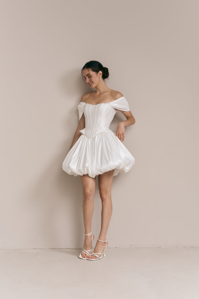 Wedding Corset & Short Ballon Skirt Wedding Dress, Juliette Set