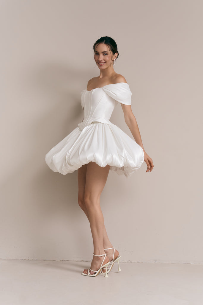 Wedding Corset & Short Ballon Skirt Wedding Dress, Juliette Set