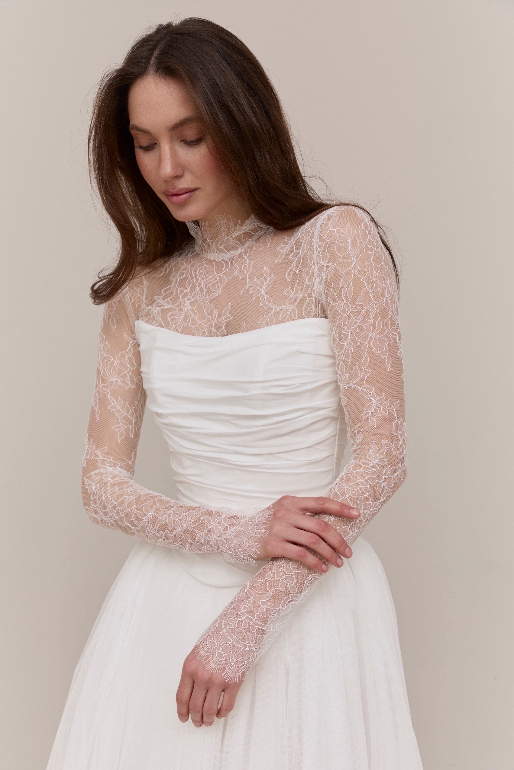 sheer bolero for wedding dress Polina Ivanova Atelier | Off-shoulder Bolero