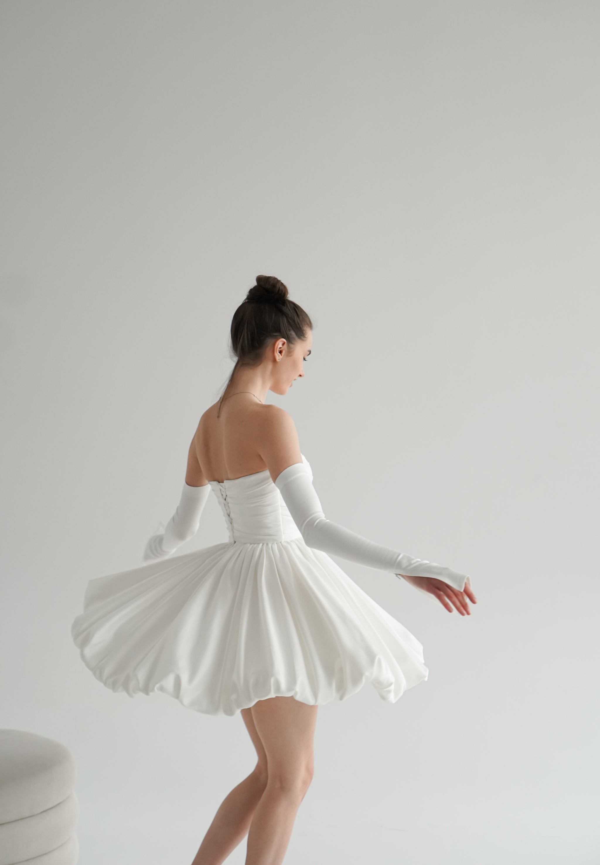 mini dresses with gloves Short Wedding Dress with Gloves, Balloon Wedding Dress, Aletta Dress – Have  Dress