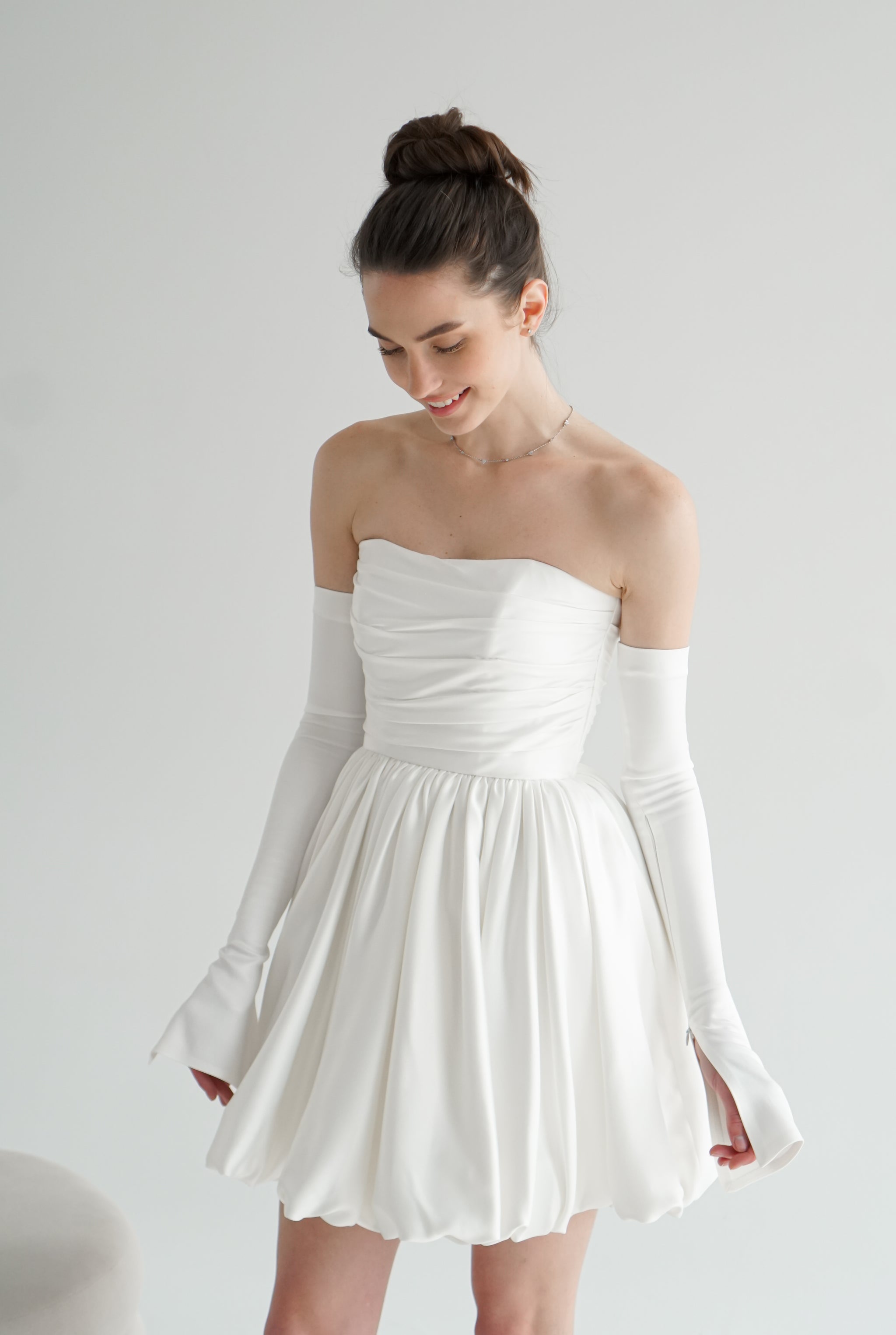 Short Wedding Dress with Gloves, Balloon Wedding Dress, Aletta Dress – Have Dress