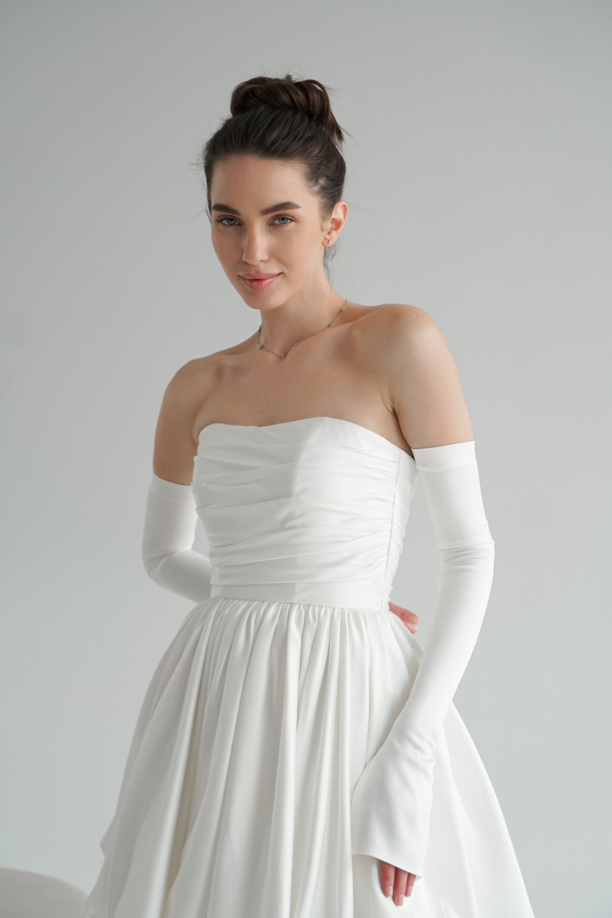 slim fit dress slacks Short Wedding Dress with Gloves, Balloon Wedding Dress, Aletta Dress – Have  Dress