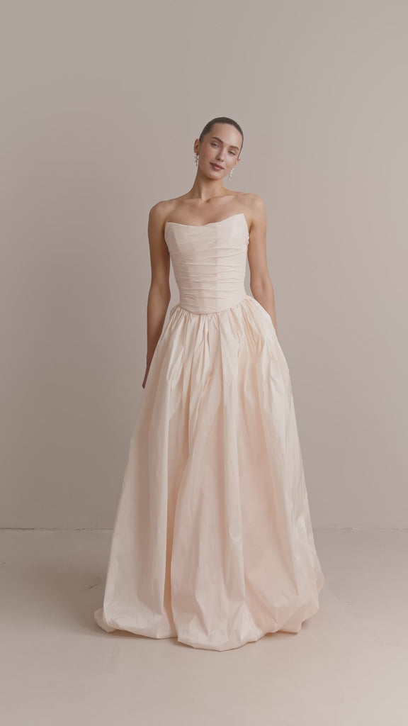 Two-Piece Bridal Dress, Wedding Corset & Short Taffeta Skirt, Daphne Set