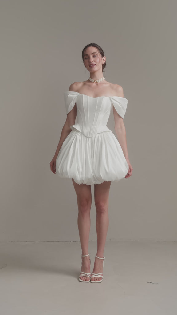 Wedding Corset & Short Ballon Skirt Wedding Dress, Juliette Set
