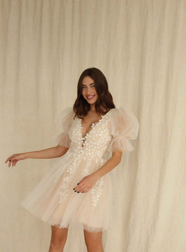 Jade Dress, Short wedding dress, Bridal shower dress, Elopement dress