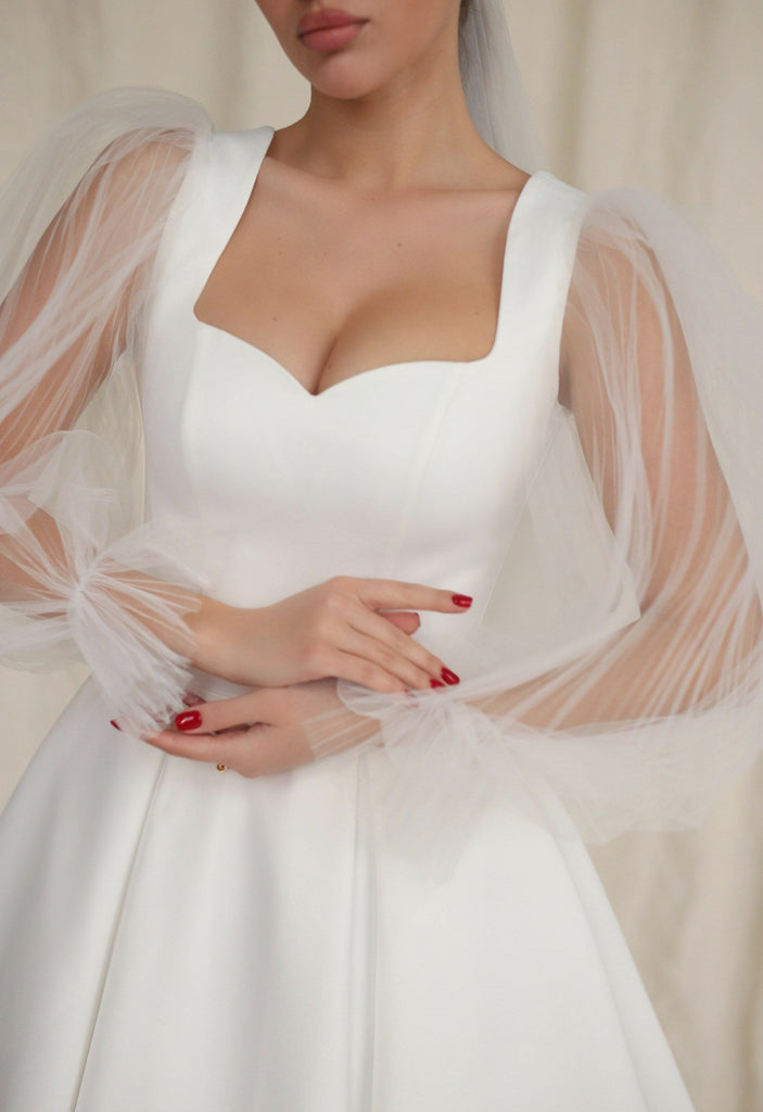 Paula dress, Short wedding dress, Rehearsal dinner dress, Plus size dress, Elopement wedding dress, Bridal shower dress
