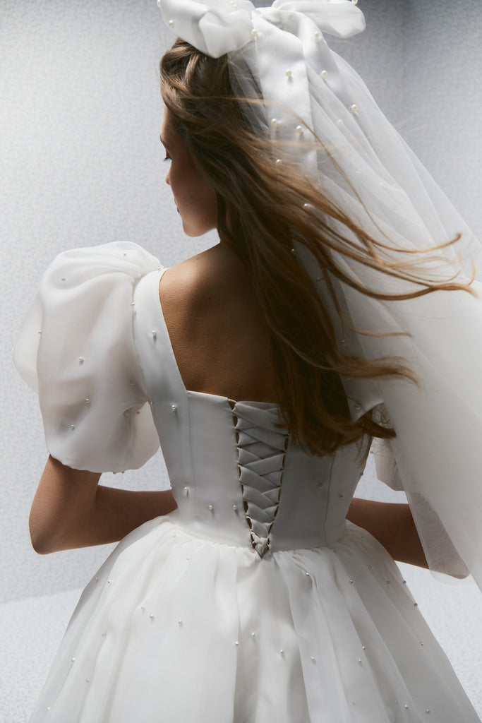 Margaret dress, Mini wedding dress, Short wedding gown, Rehearsal dinner dress, Bridal shower dress