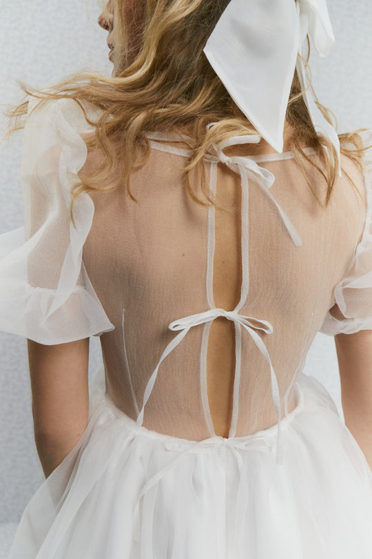 Betty Dress, Bridal Puff dress, short wedding dress, Engagement dress, Elopement Dress, Second Wedding Dress